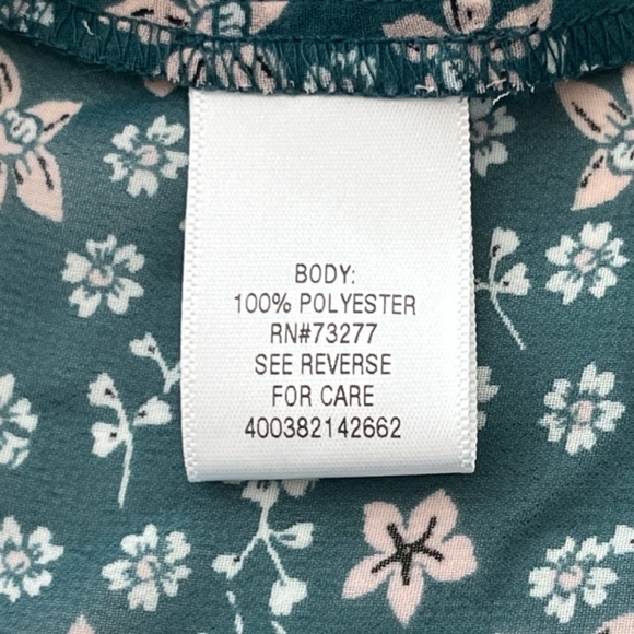 Candie's Parisian Ditsy Floral Adjustable Sleeves Button Up Split Hem Tunic XL - Picture 16 of 16